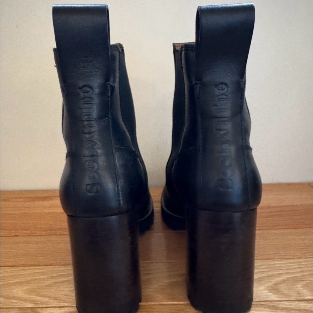 See By Chloe Black Leather Mallory Boots Size 39.5 - Picture 3 of 6